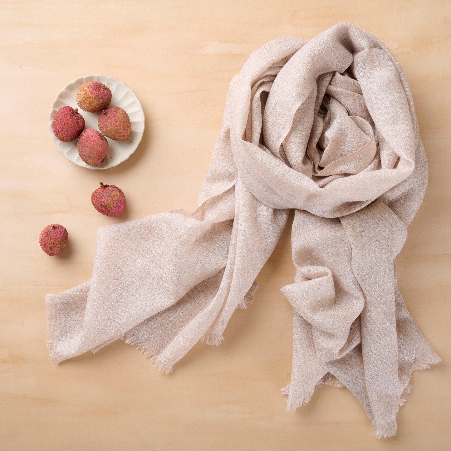 Sand Lychee - Pure Cashmere Pashmina Stole