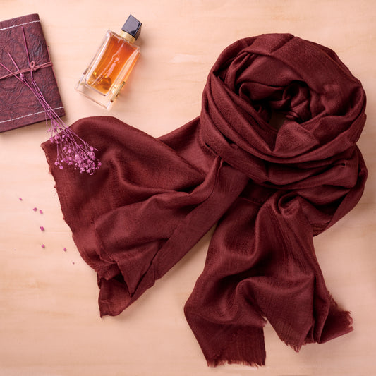 Burgundy Bliss - Pure Cashmere Pashmina Stole