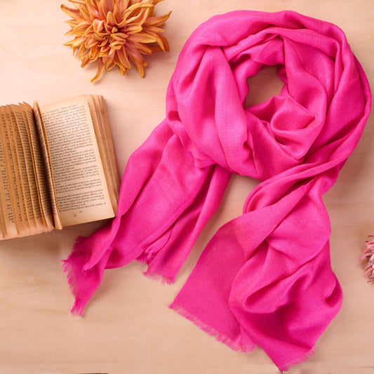Festive Fuchsia - Pure Cashmere Pashmina Stole